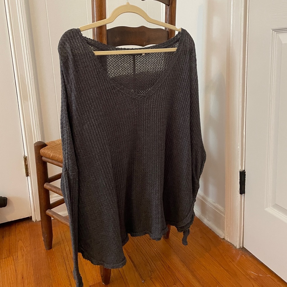 Roomy cozy thermal shirt - urban outfitters - small - grey - maternity